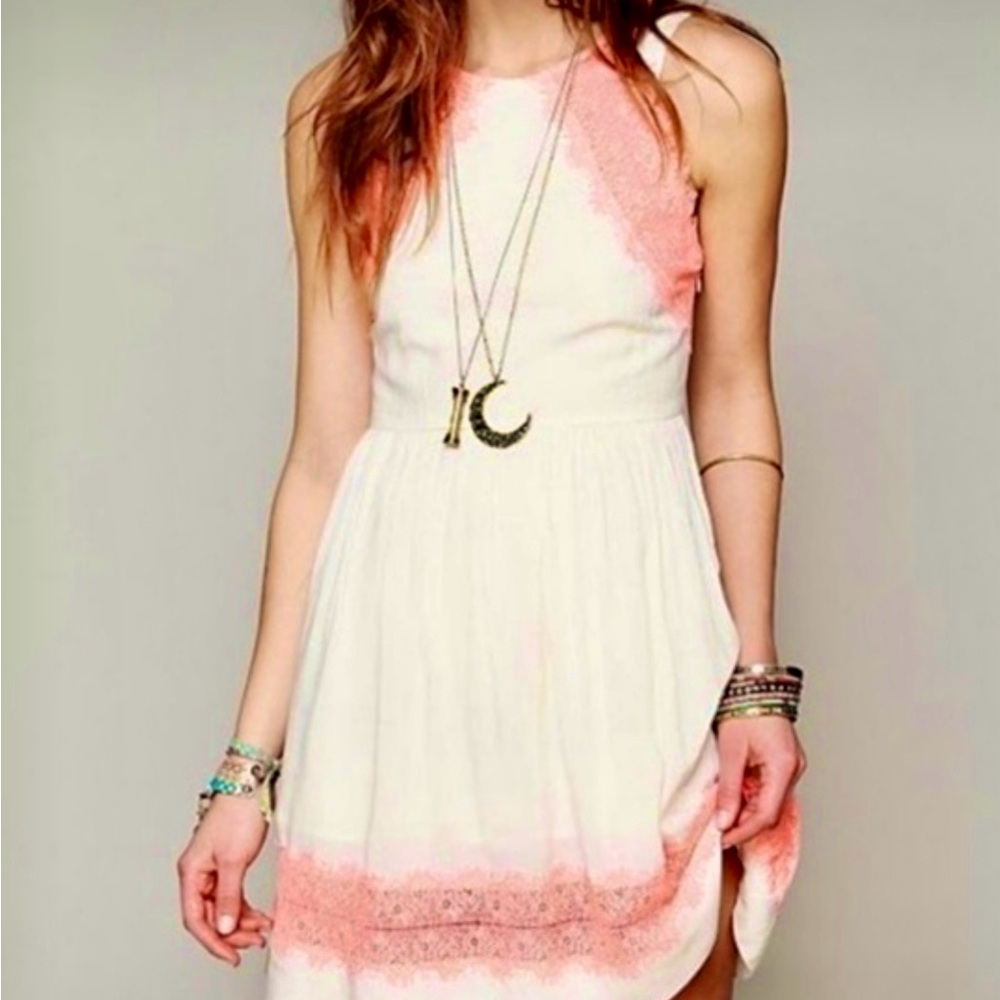 Free People Georgia Alabaster Neon Lace dress